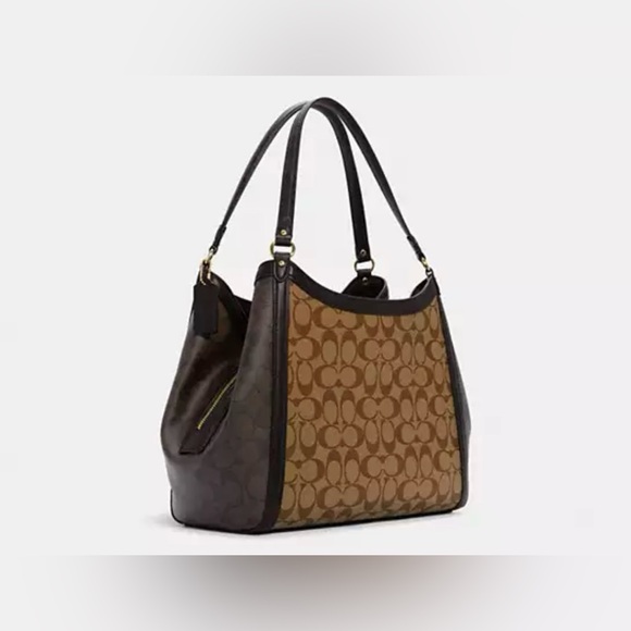 NEW COACH Kristy Shoulder Bag In Blocked Signature Canvas - Picture 2 of 8